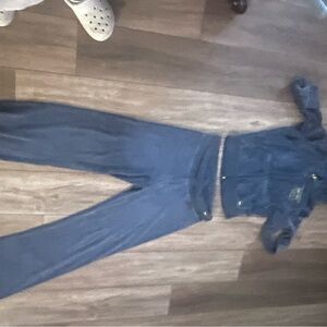 PINK Victoria's Secret Navy Denim-Style Jumpsuit